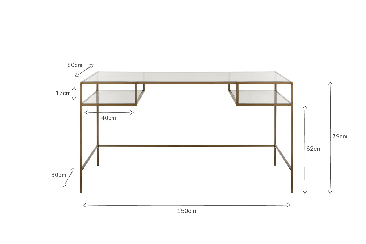 Nkuku - Nakuru Iron & Glass Desk
