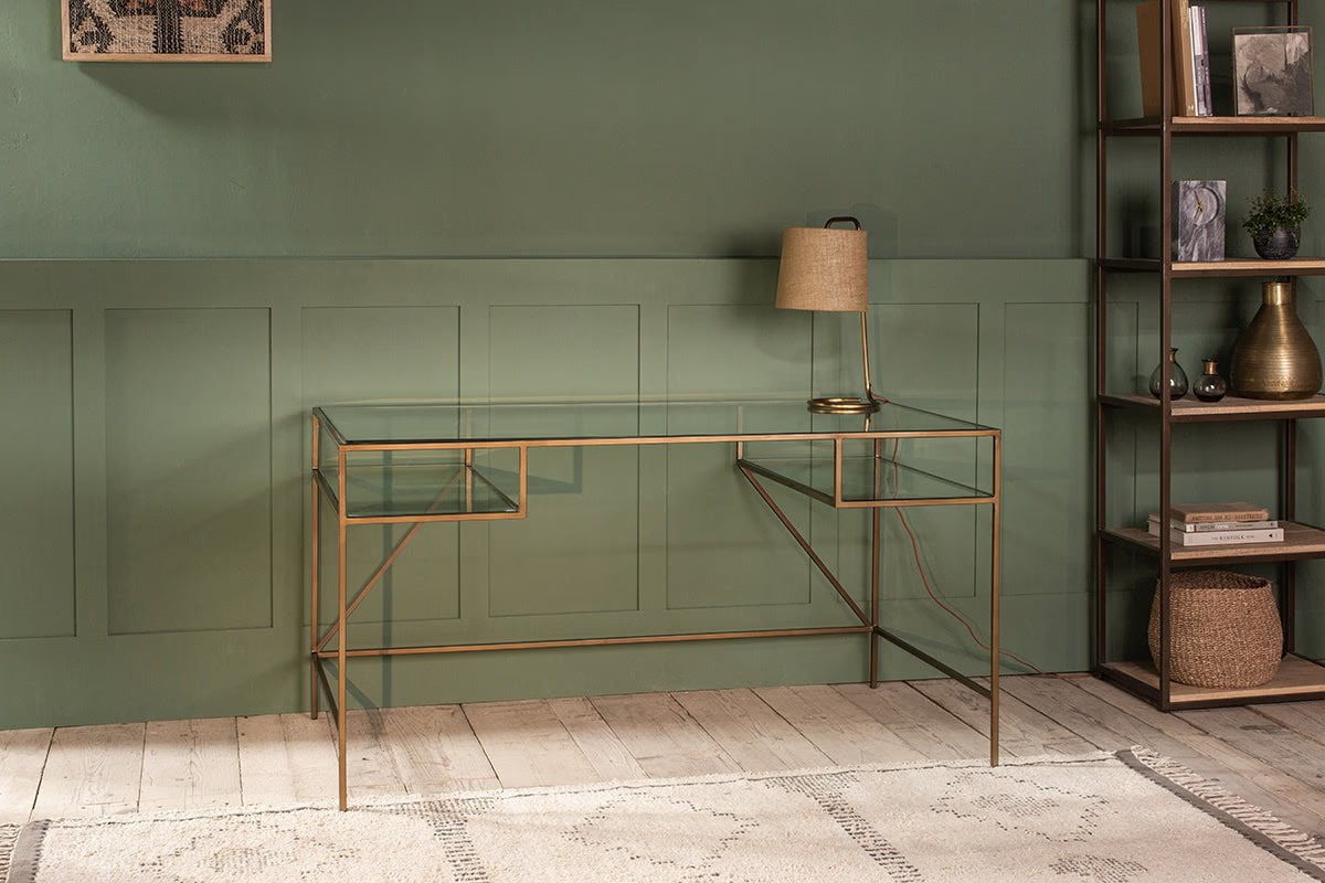 Nkuku - Nakuru Iron & Glass Desk