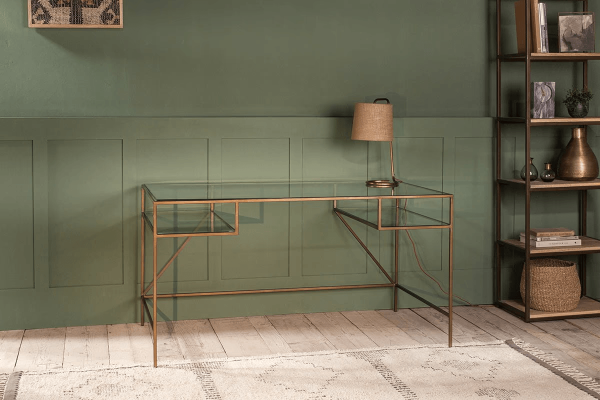 Nkuku - Nakuru Iron & Glass Desk