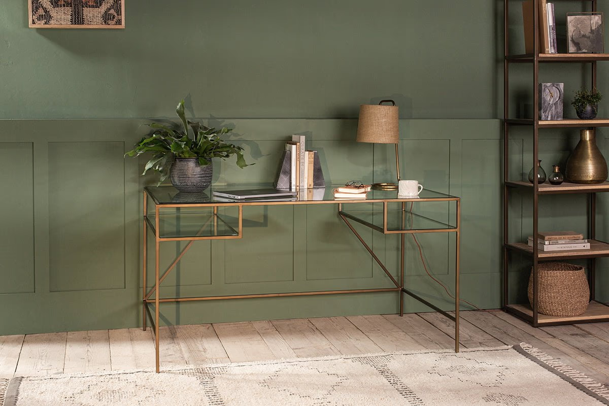 Nkuku - Nakuru Iron & Glass Desk
