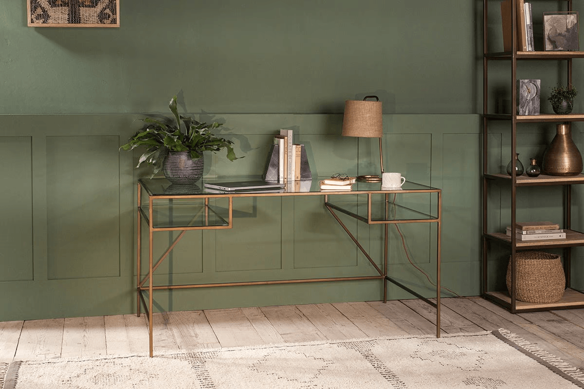 Nkuku - Nakuru Iron & Glass Desk