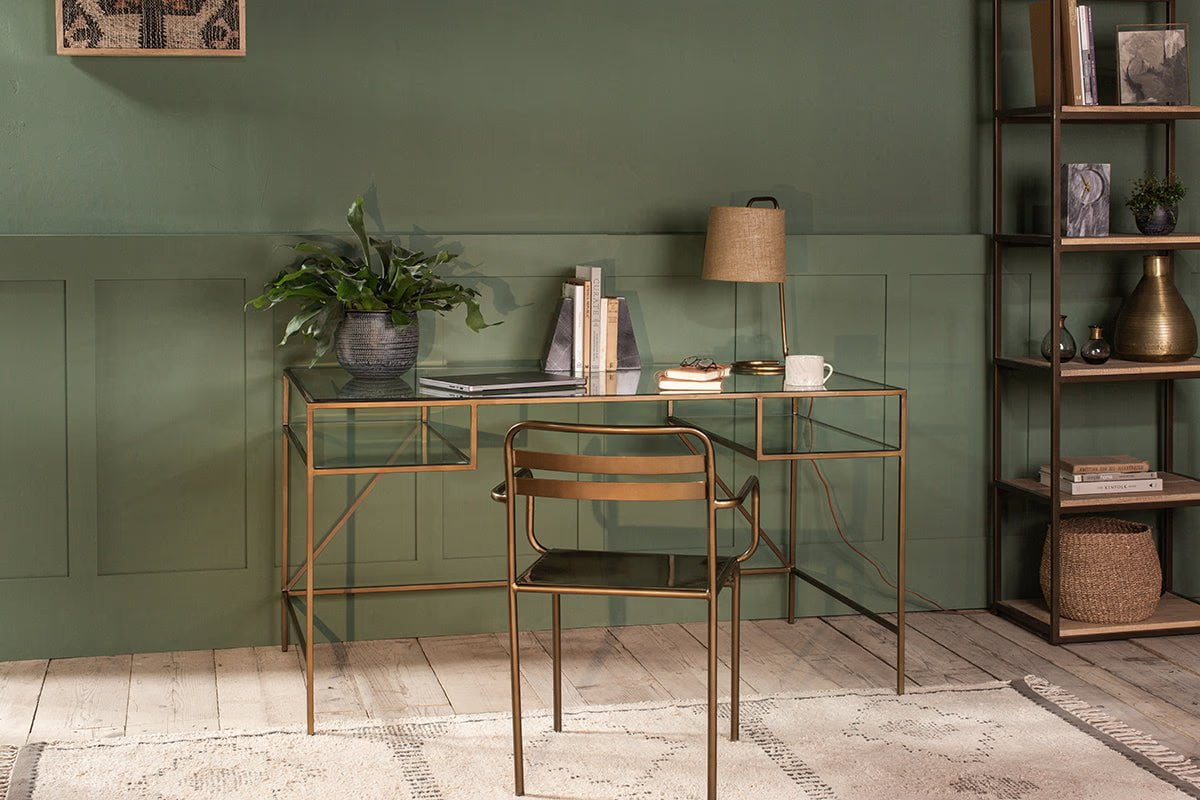 Nkuku - Nakuru Iron & Glass Desk
