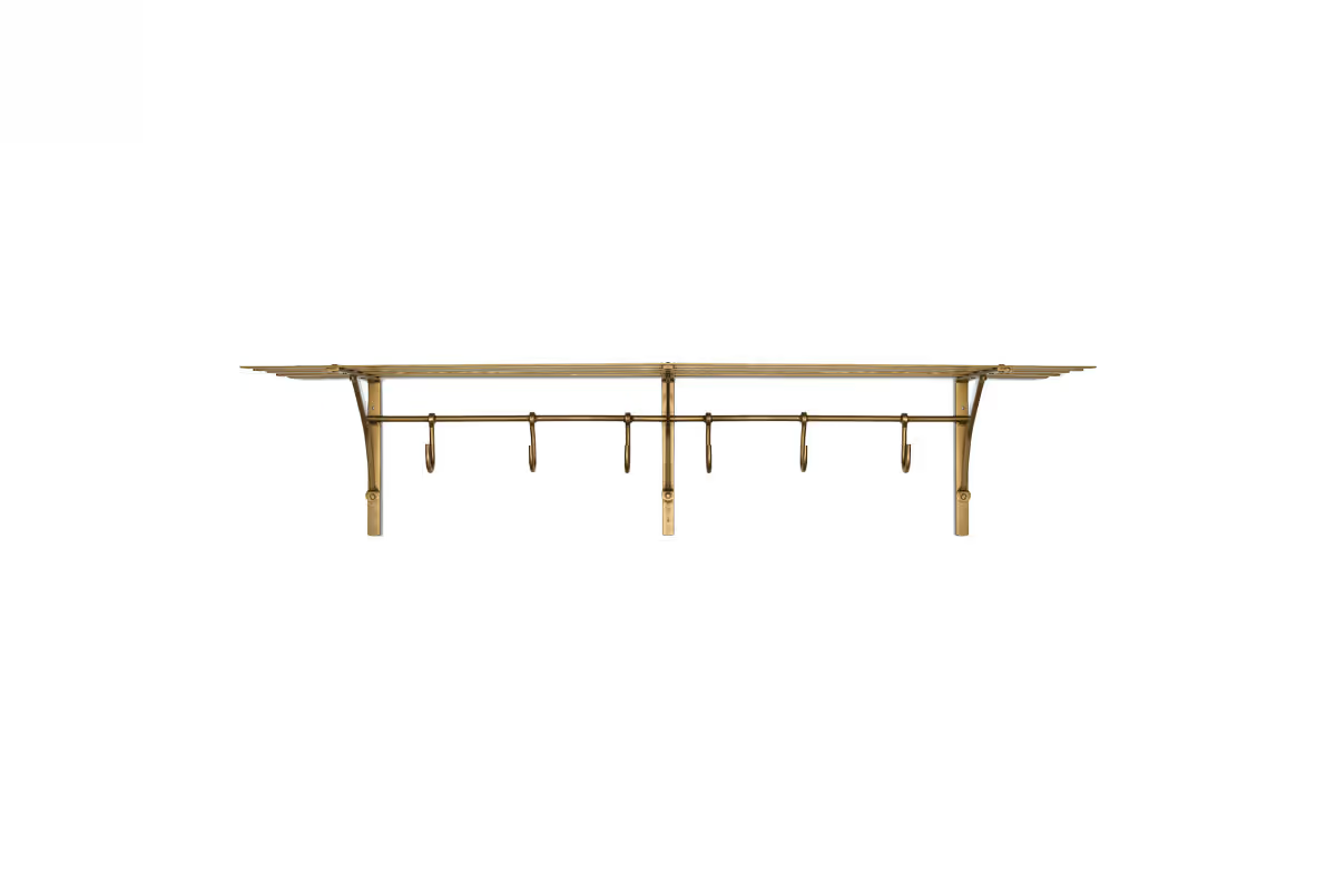 Nkuku - Basti Iron Storage Shelf - Antique Brass