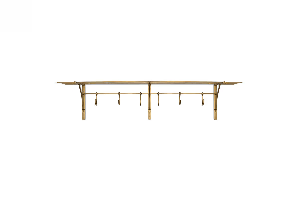 Nkuku - Basti Iron Storage Shelf - Antique Brass