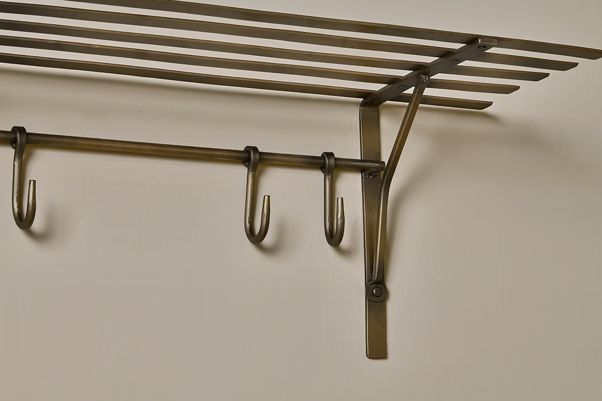 Nkuku - Basti Iron Storage Shelf - Antique Brass