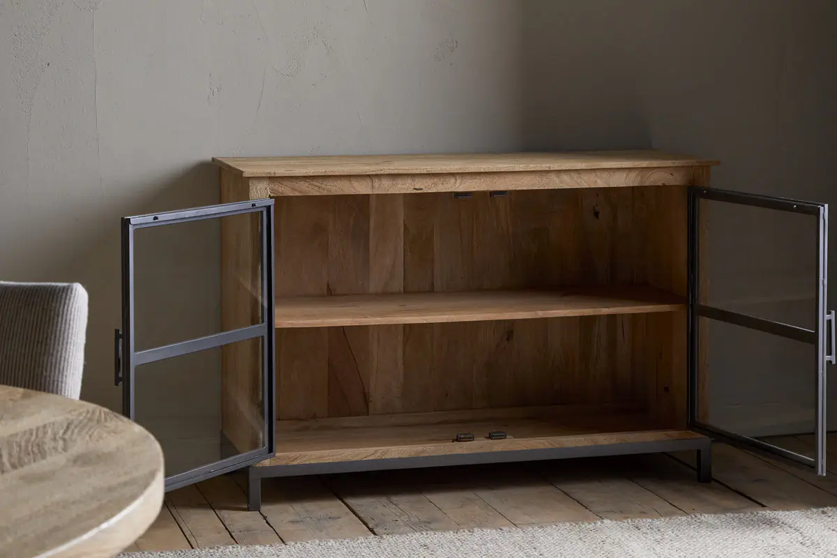 Nkuku - Nirvi Mango Wood & Iron Sideboard - Black