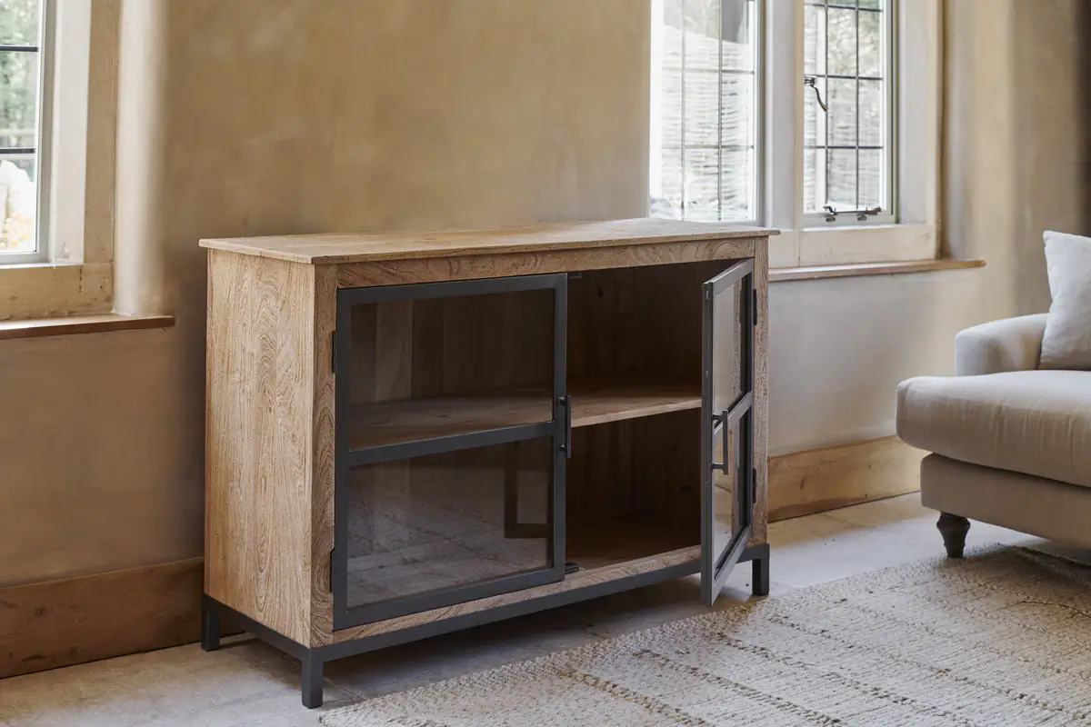 Nkuku - Nirvi Mango Wood & Iron Sideboard - Black