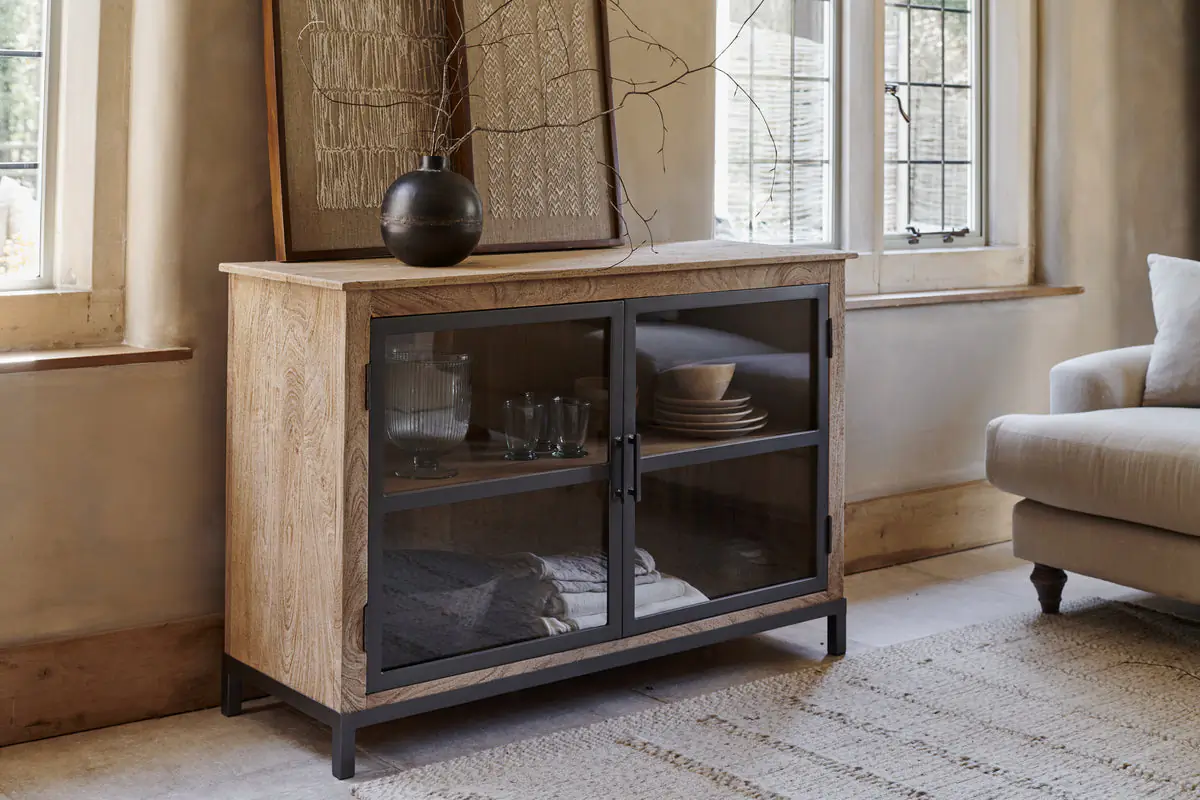 Nkuku - Nirvi Mango Wood & Iron Sideboard - Black