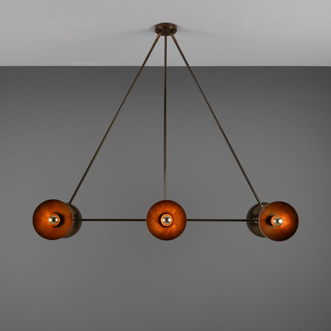 Mullan Eclipse Brass Dome Chandelier Six-Light - Antique Brass Finish