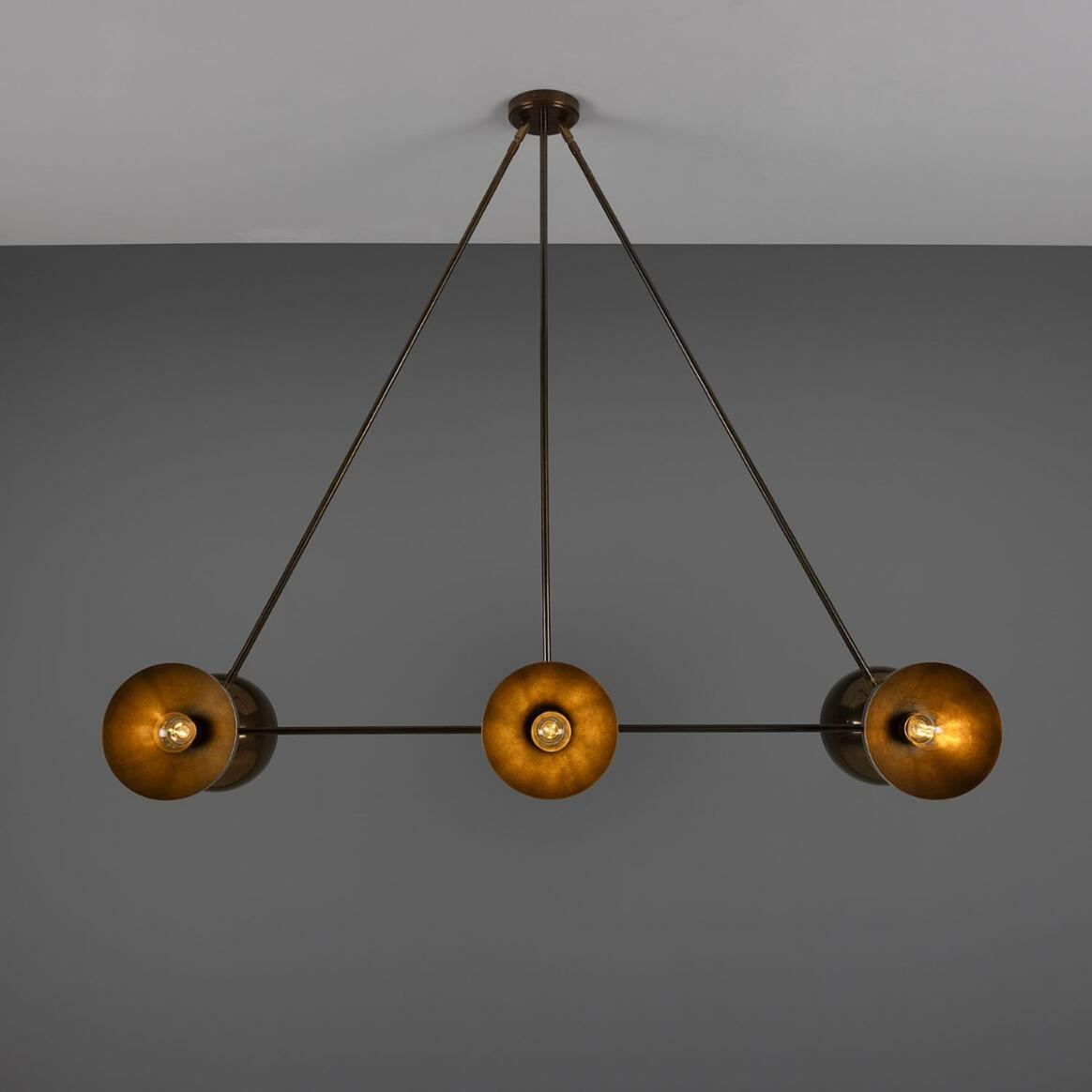 Mullan Eclipse Brass Dome Chandelier Six-Light - Antique Brass Finish