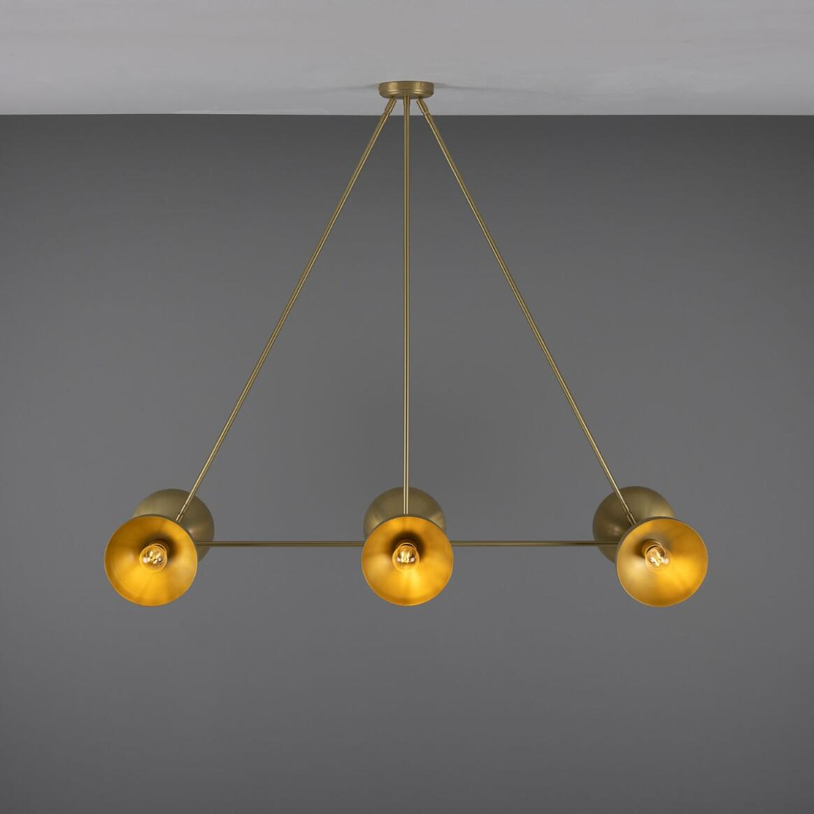 Mullan Eclipse Brass Dome Chandelier Six-Light - Satin Brass Finish