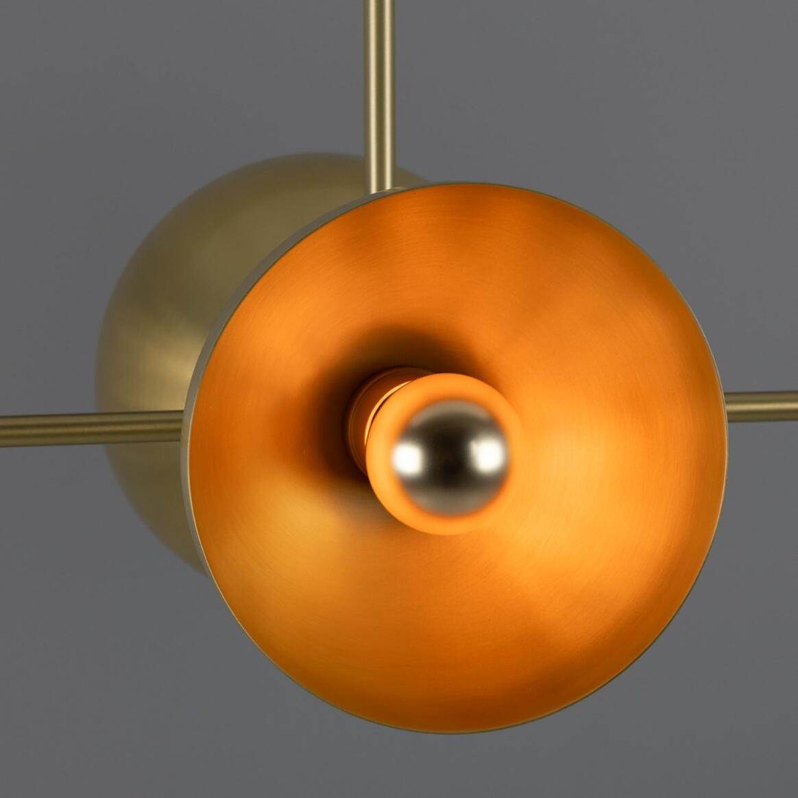 Mullan Eclipse Brass Dome Chandelier Six-Light - Satin Brass Finish