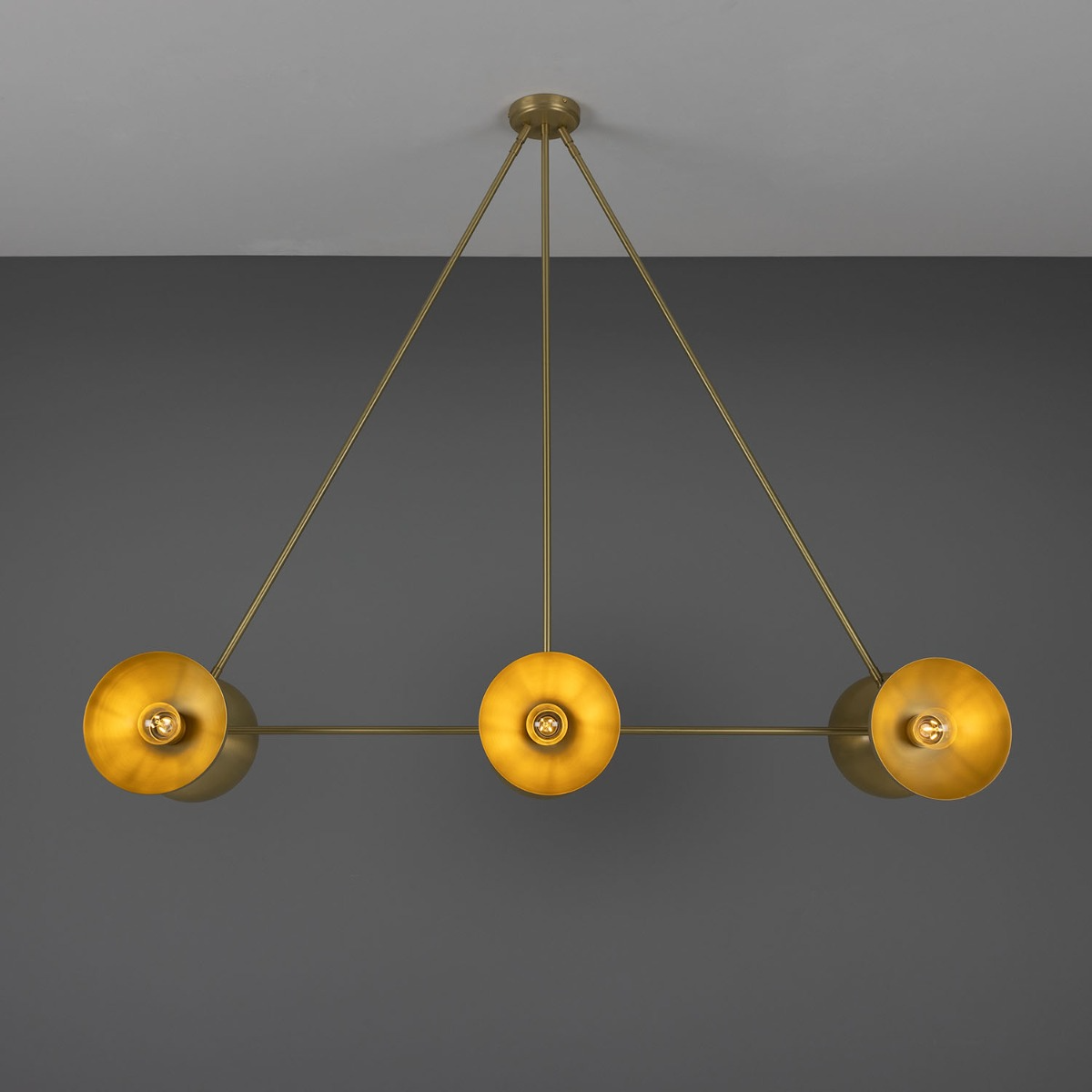 Mullan Eclipse Brass Dome Chandelier Six-Light - Satin Brass Finish