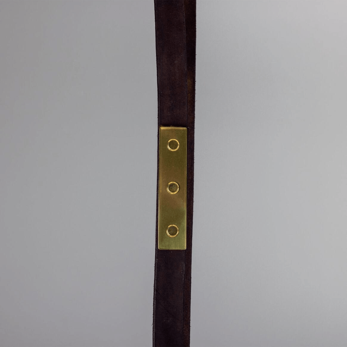 Mullan Holmes Linear Island Pendant with Leather Straps Five-Light - Powder-Coated Matte Black and Polished Brass Finish