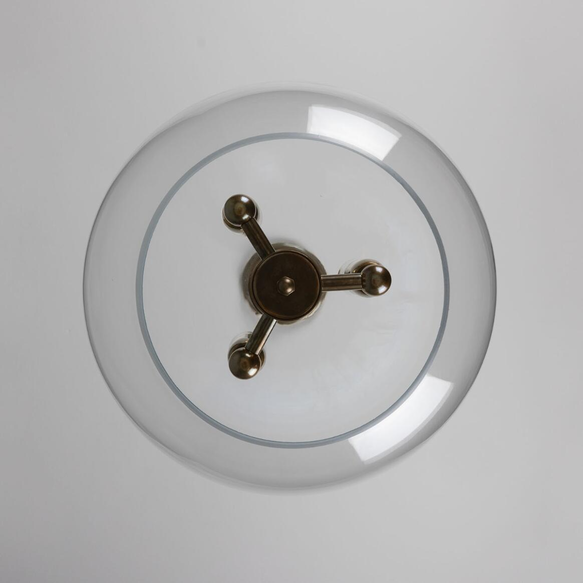 Mullan Clermont Modern Mini Chandelier with Open Glass Globe Three-Light - Antique Brass Finish