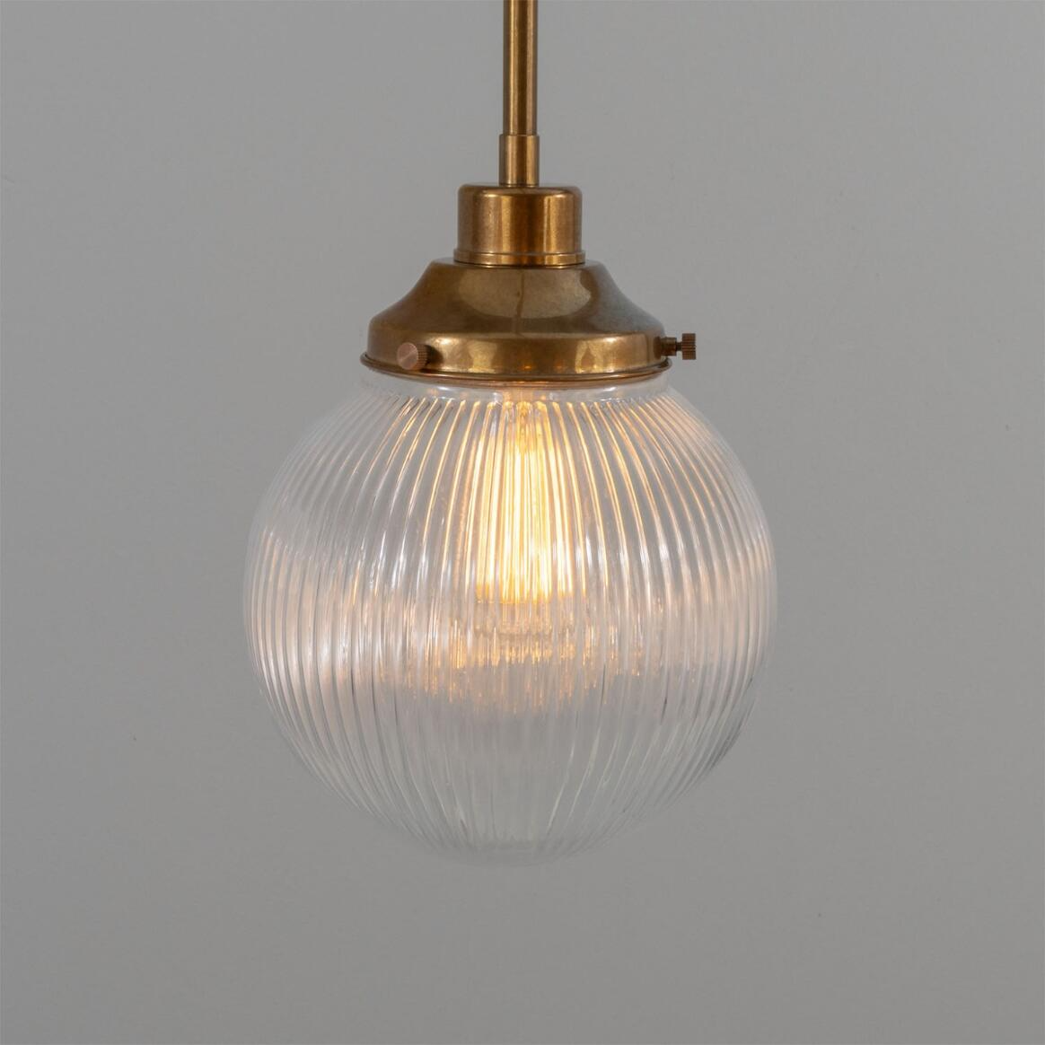 Mullan Genoa Eight Light Prismatic Glass Chandelier 109cm IP20 - Antique Brass Finish