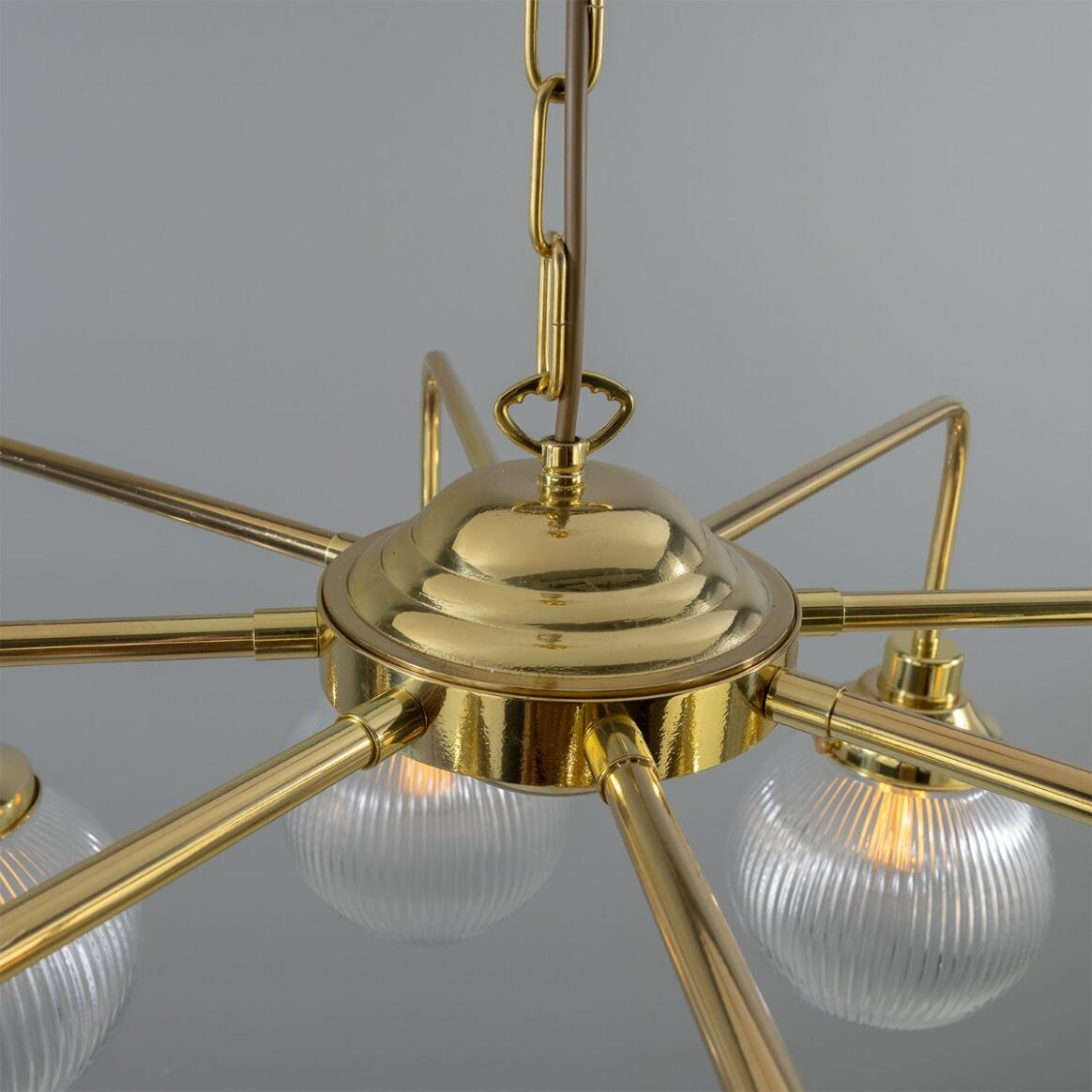 Mullan Genoa Eight Light Prismatic Glass Chandelier 109cm IP20 - Polished Brass Finish