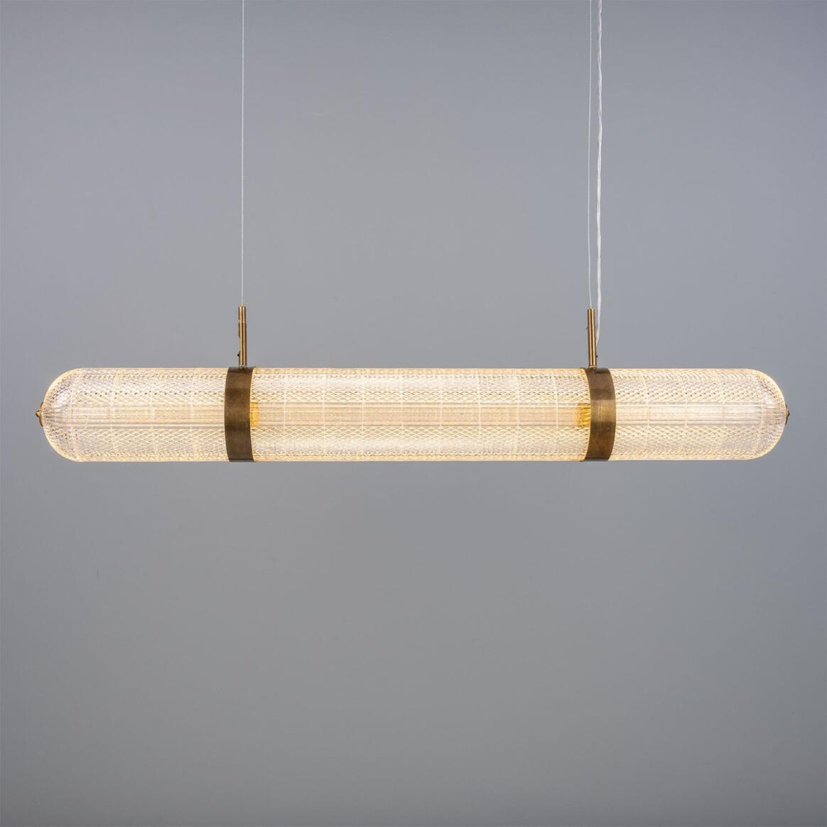 Mullan Ashford Neo-Victorian Linear Pendant Light 138cm IP20 - Antique Brass Finish