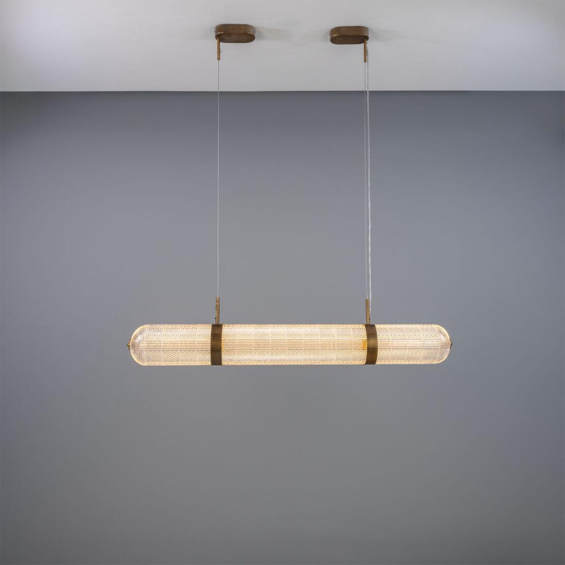 Mullan Ashford Neo-Victorian Linear Pendant Light 138cm IP20 - Antique Brass Finish