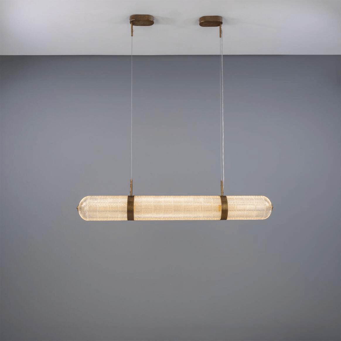 Mullan Ashford Neo-Victorian Linear Pendant Light 138cm IP20 - Antique Brass Finish