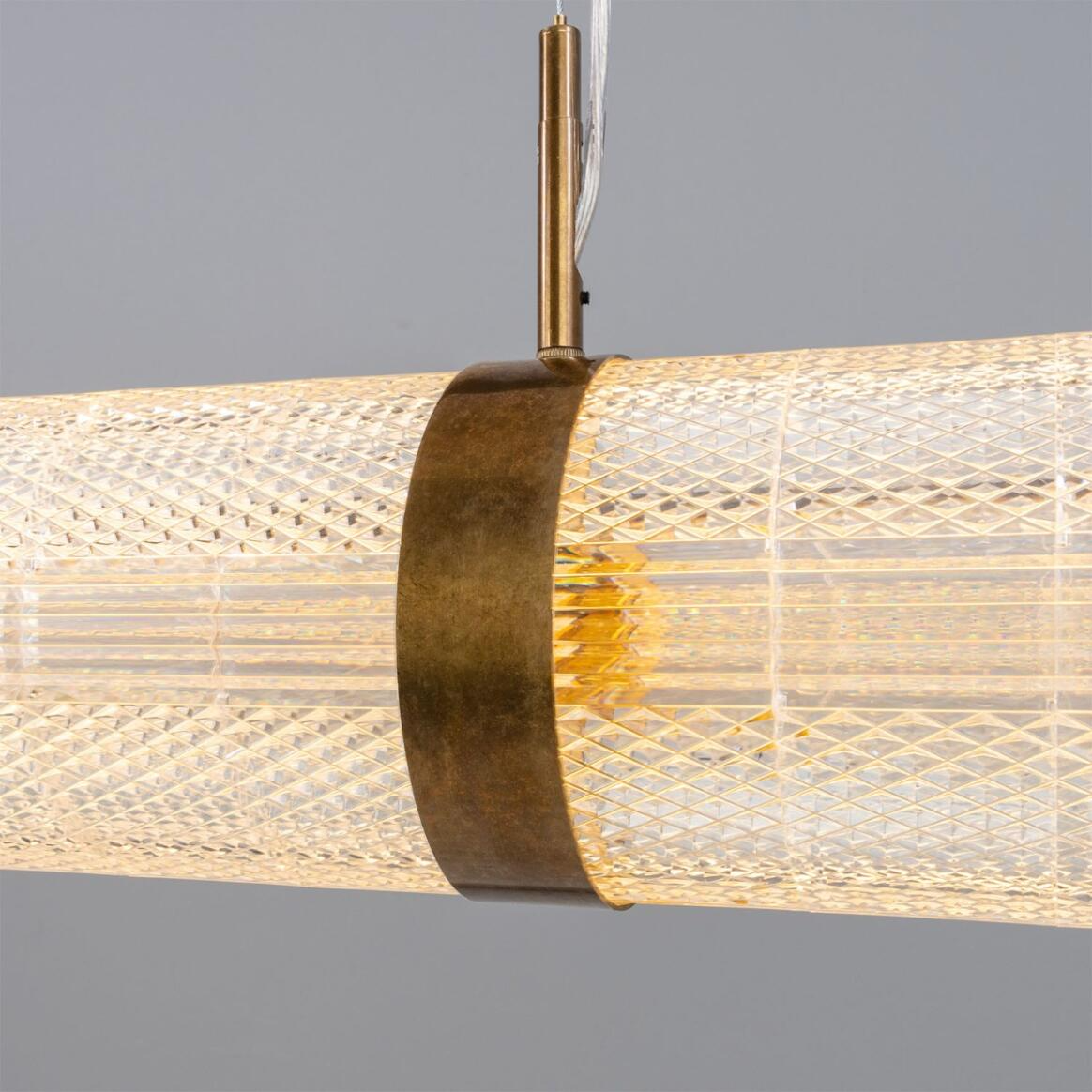 Mullan Ashford Neo-Victorian Linear Pendant Light 138cm IP20 - Antique Brass Finish