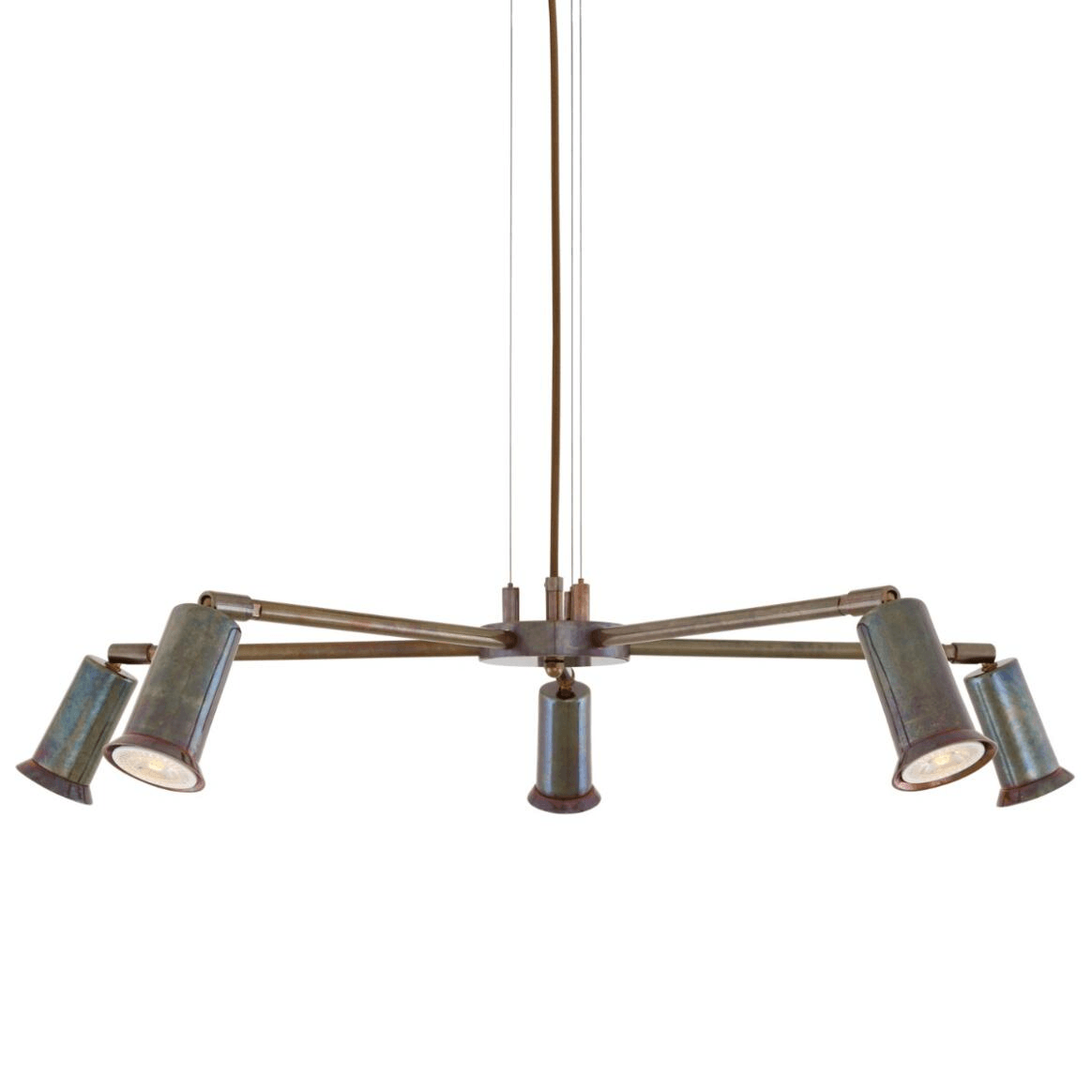 Mullan Jasper Contemporary Chandelier Five-Arm - Antique Brass Finish