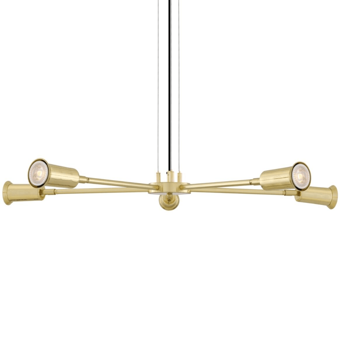 Mullan Jasper Contemporary Chandelier Five-Arm - Polished Brass Finish