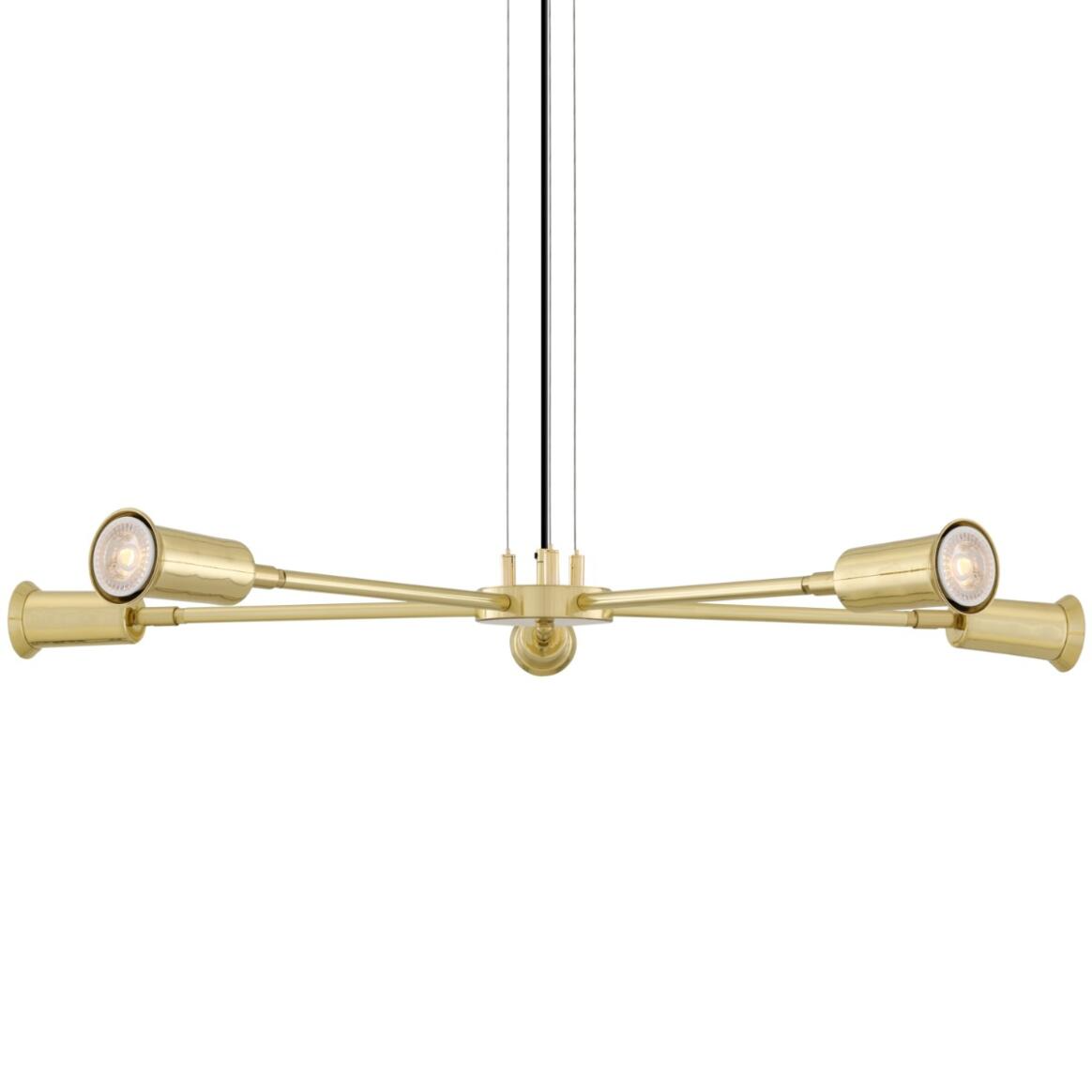 Mullan Jasper Contemporary Chandelier Five-Arm - Polished Brass Finish
