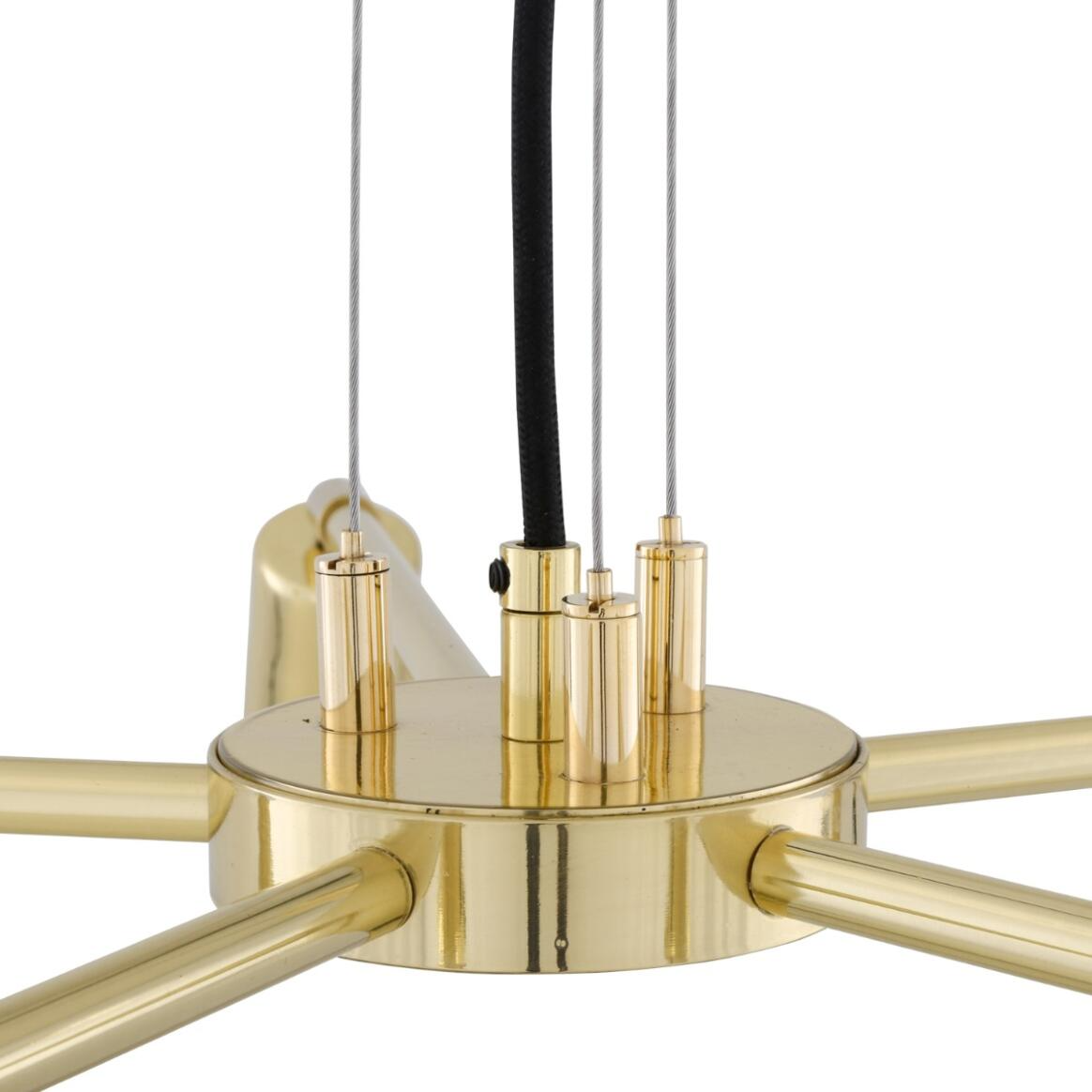 Mullan Jasper Contemporary Chandelier Five-Arm - Polished Brass Finish