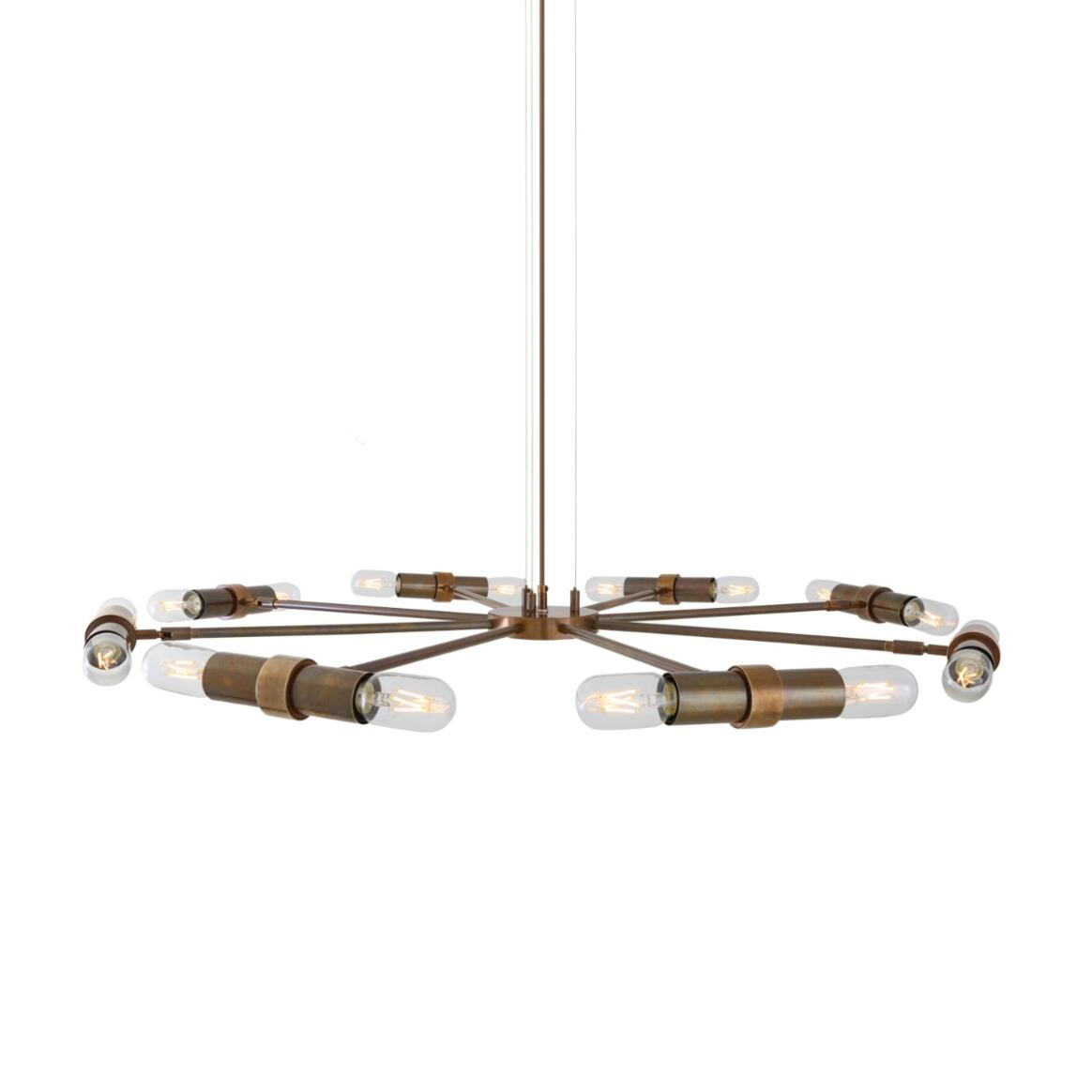 Mullan Kendu Modern Adjustable Chandelier Eight-Arm - Antique Brass Finish