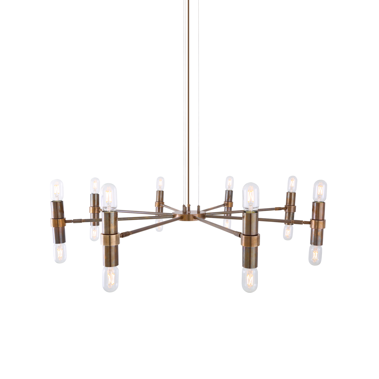 Mullan Kendu Modern Adjustable Chandelier Eight-Arm - Antique Brass Finish