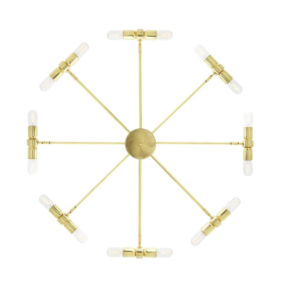 Mullan Kendu Modern Adjustable Chandelier Eight-Arm - Polished Brass Finish