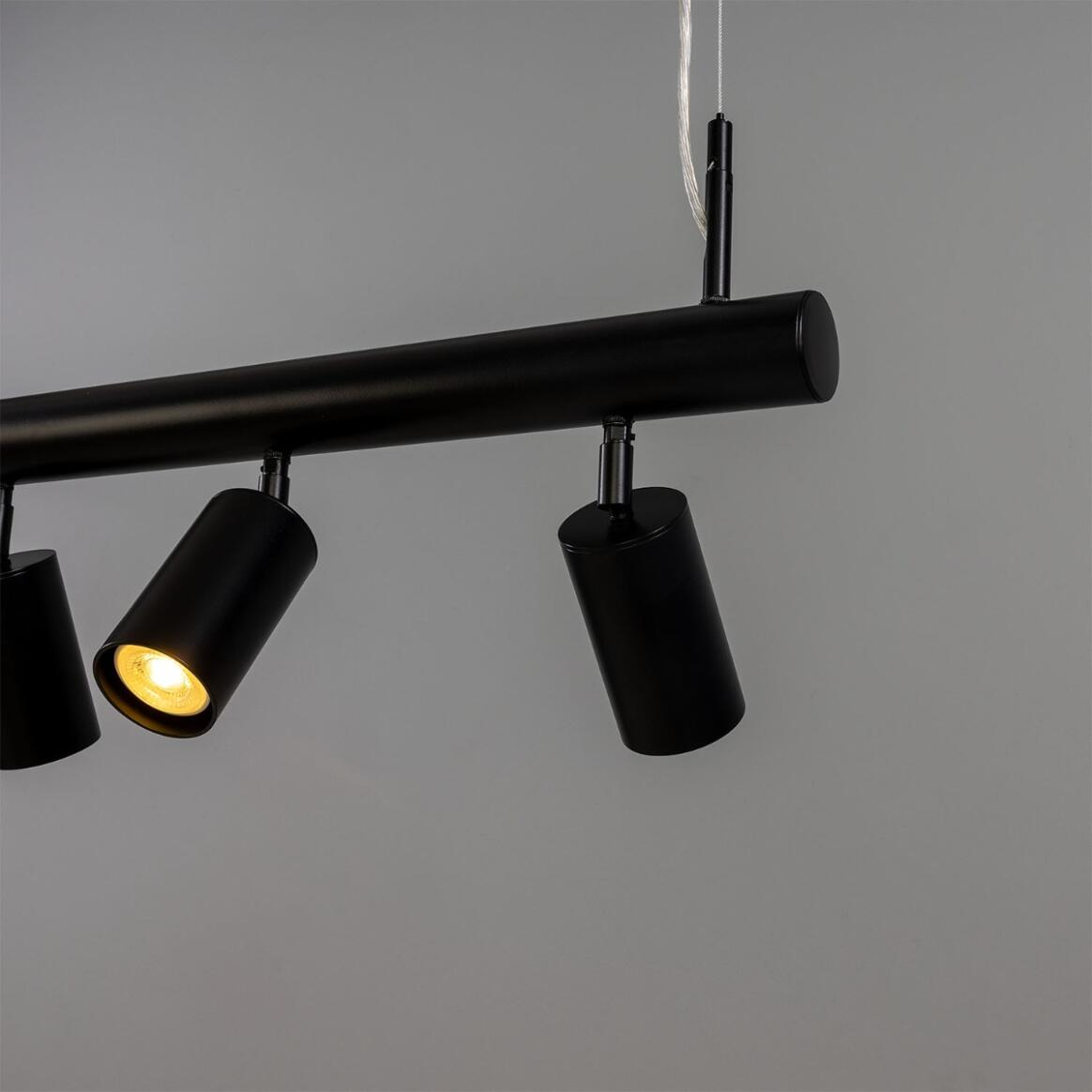 Mullan Watson Five Light Linear Island Pendant 100cm IP20 - Matte Black Finish