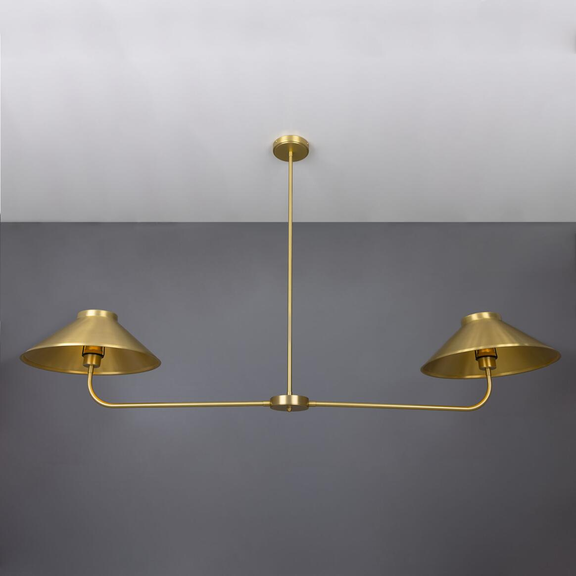Mullan Princeton Modern Brass Island Chandelier - Satin Brass Finish