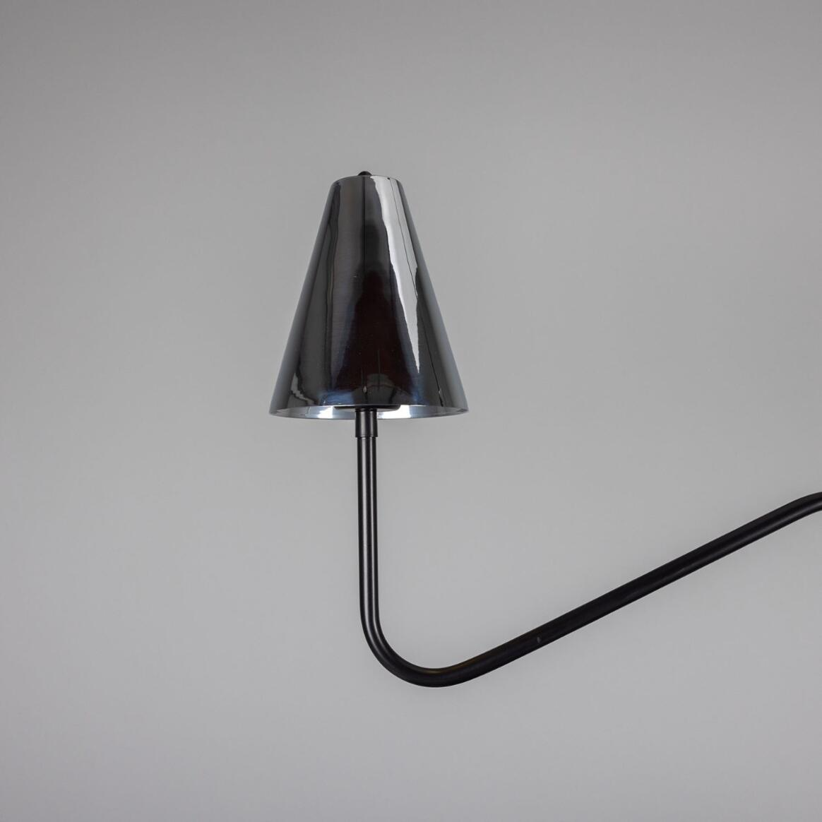 Mullan Salvador Island Bar Chandelier with Brass Shades - Powder-Coated Matte Black / Powder-Coated Chrome Shades Finish