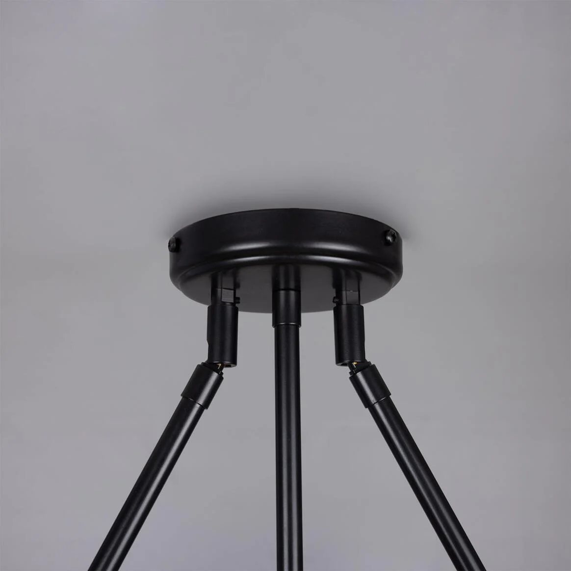 Mullan Eclipse Brass and Prismatic Glass Dish Chandelier - Powder-Coated Matte Black Finish