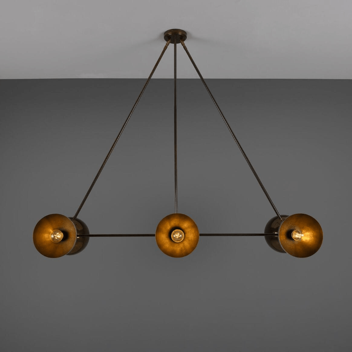 Mullan Eclipse Brass Dome Chandelier Six-Light - Antique Brass Finish