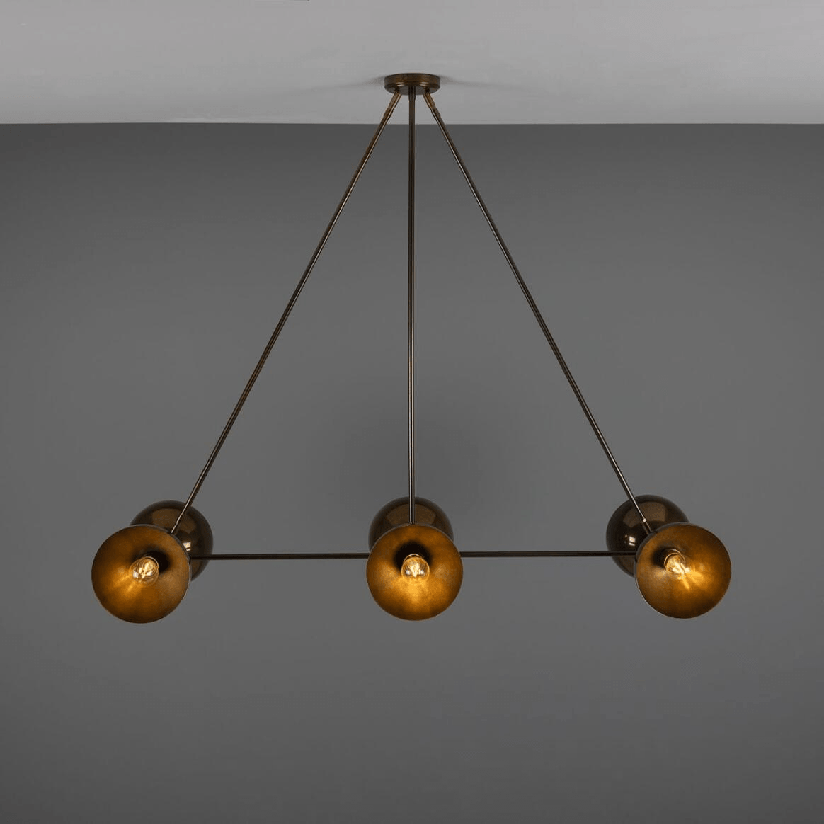 Mullan Eclipse Brass Dome Chandelier Six-Light - Antique Brass Finish