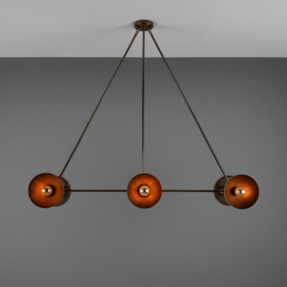 Mullan Eclipse Brass Dome Chandelier Six-Light - Antique Brass Finish