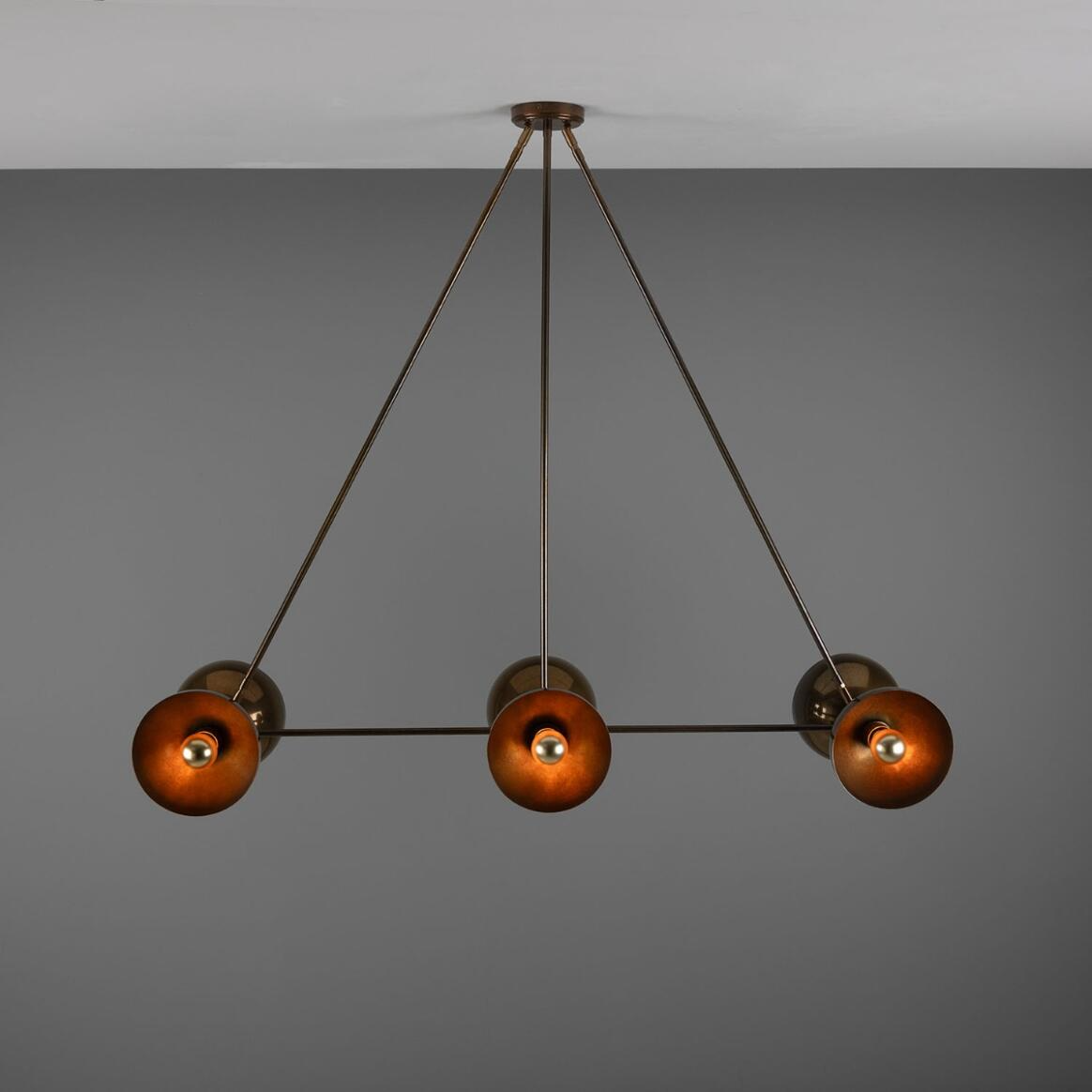 Mullan Eclipse Brass Dome Chandelier Six-Light - Antique Brass Finish