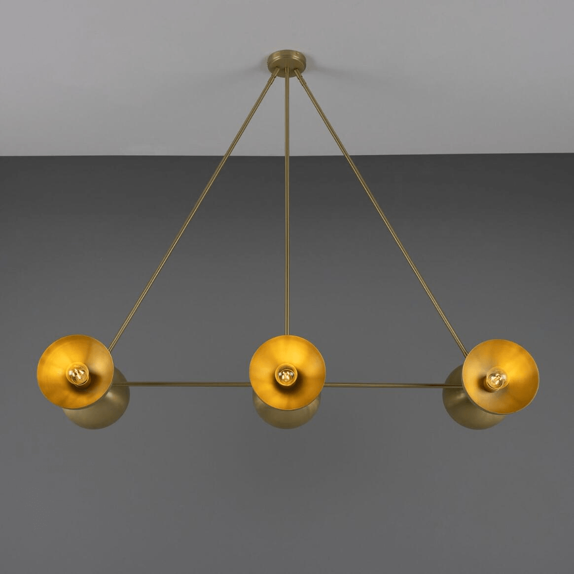 Mullan Eclipse Brass Dome Chandelier Six-Light - Satin Brass Finish