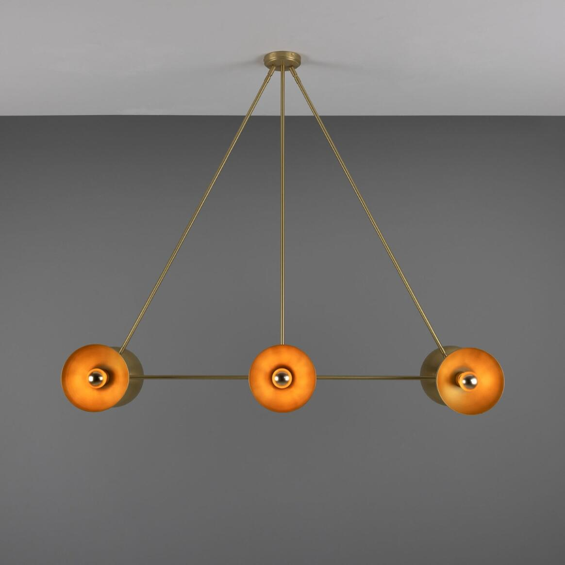Mullan Eclipse Brass Dome Chandelier Six-Light - Satin Brass Finish