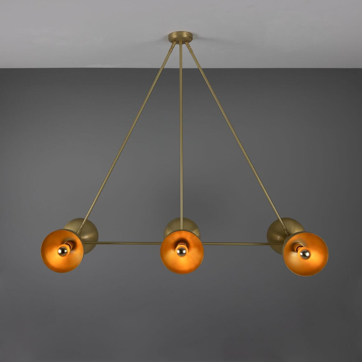 Mullan Eclipse Brass Dome Chandelier Six-Light - Satin Brass Finish