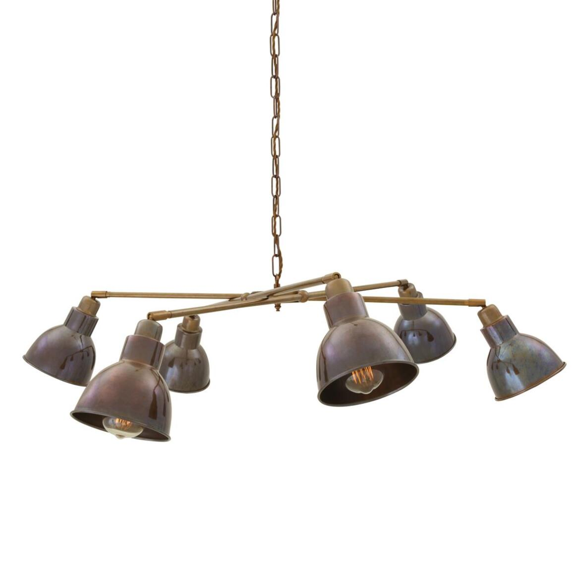 Mullan Bridgetown Six-Arm Vintage Chandelier - Antique Brass Finish