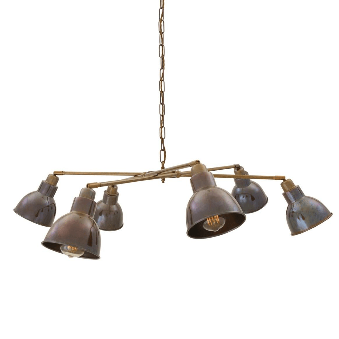 Mullan Bridgetown Six-Arm Vintage Chandelier - Antique Brass Finish