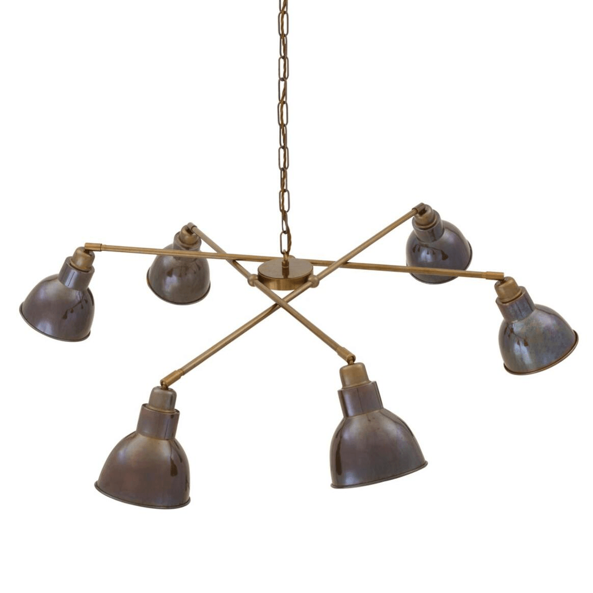 Mullan Bridgetown Six-Arm Vintage Chandelier - Antique Brass Finish