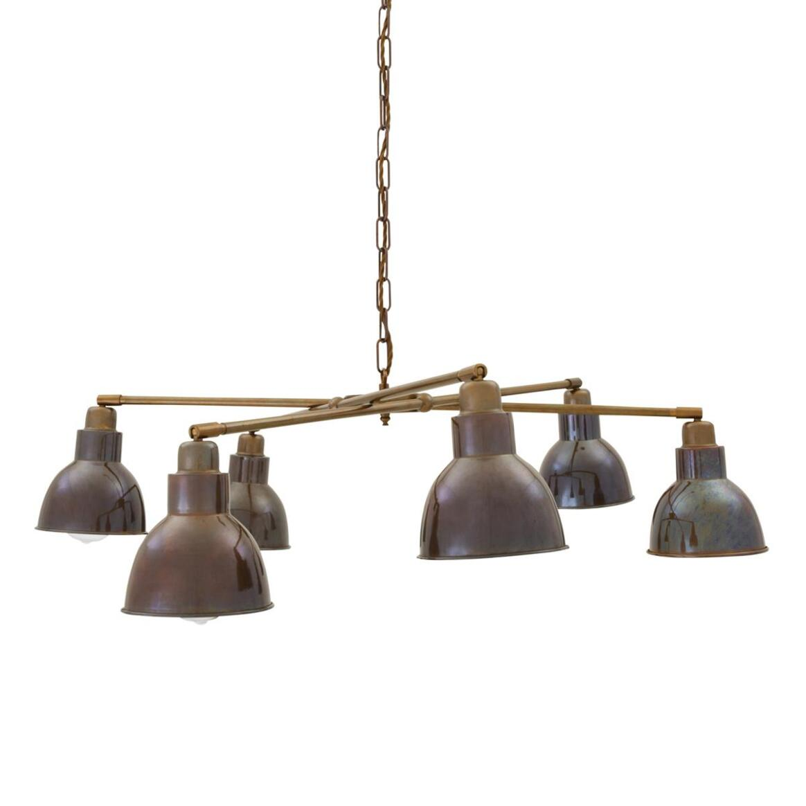Mullan Bridgetown Six-Arm Vintage Chandelier - Antique Brass Finish