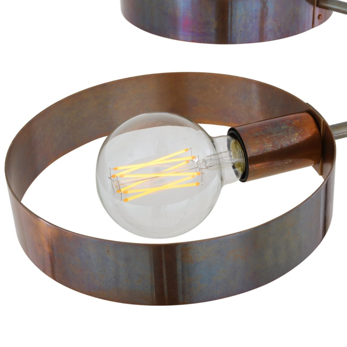 Mullan Fossa Modern Industrial Chandelier Six-Arm - Antique Brass Finish