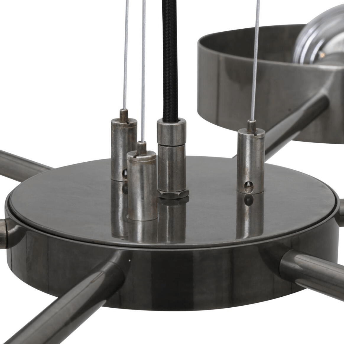 Mullan Fossa Modern Industrial Chandelier Six-Arm - Antique Silver Finish