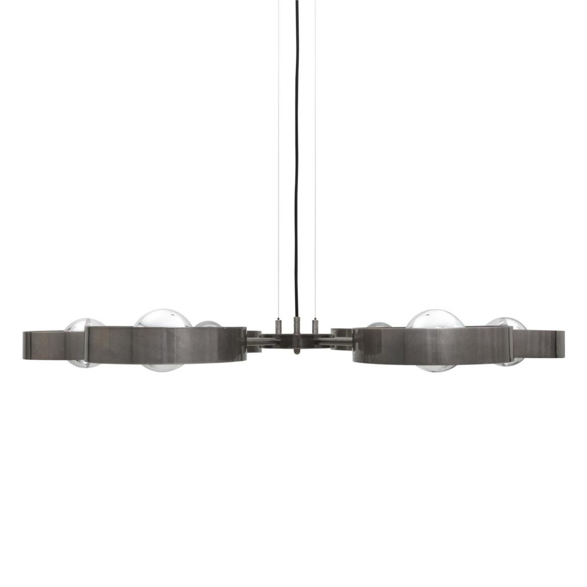 Mullan Fossa Modern Industrial Chandelier Six-Arm - Antique Silver Finish